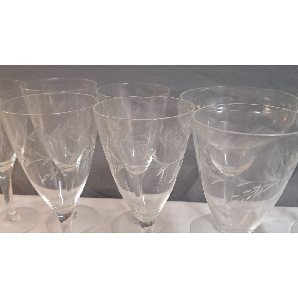 Vintage Princess House Heritage Crystal Irish Coffee Mugs Etched Floral Pattern - Picture 4 of 16